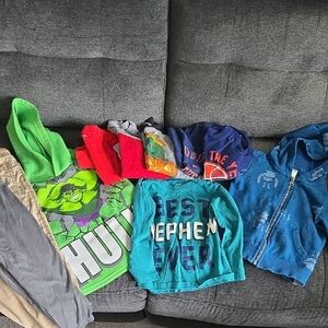 3T Boys Bundle- 12 items, including 4 pants, 5 long sleeves, 1 tanktop, 2 hoodie